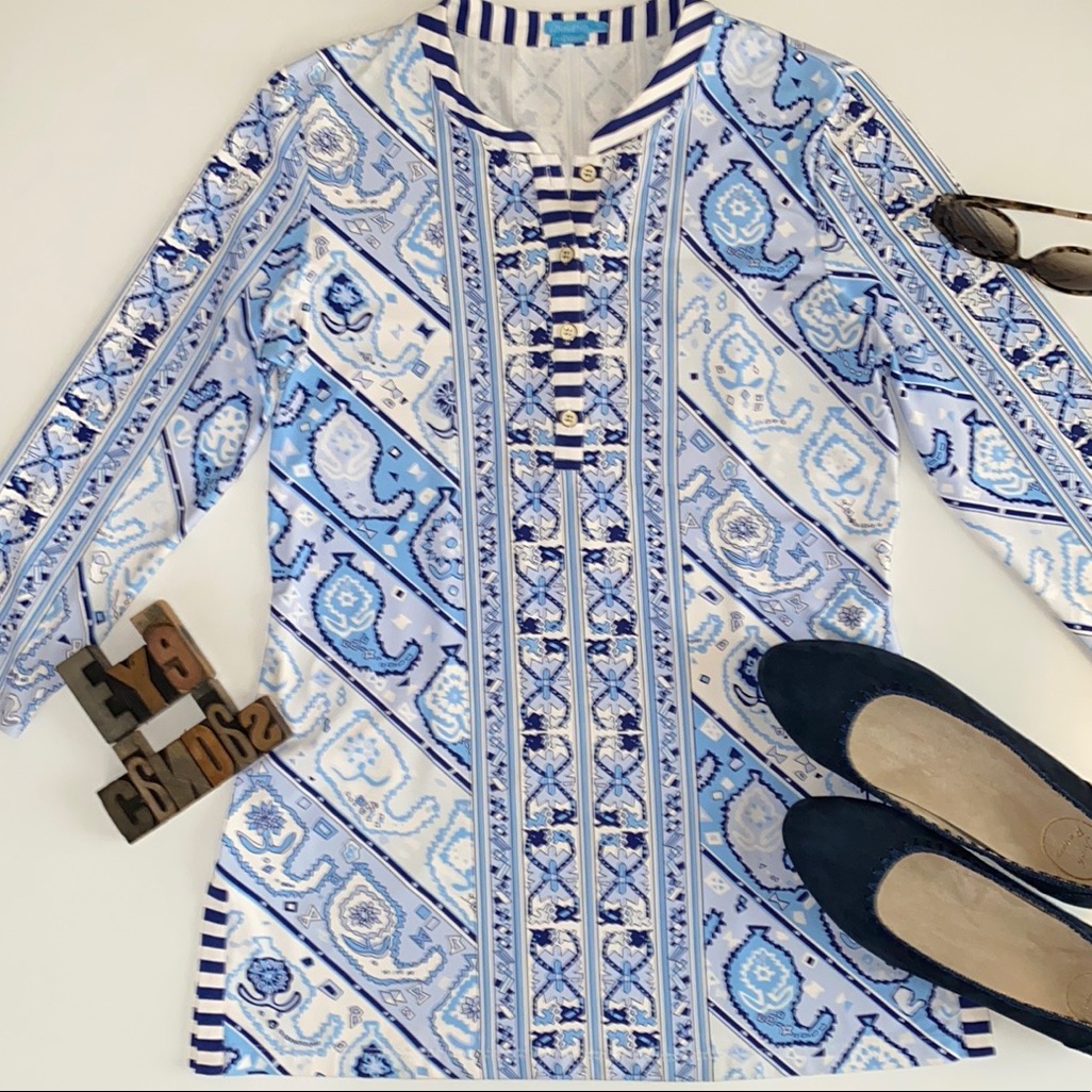 J. Mclaughlin For Dillard’s ‘Biscayne’ Banded Neck Tunic Top